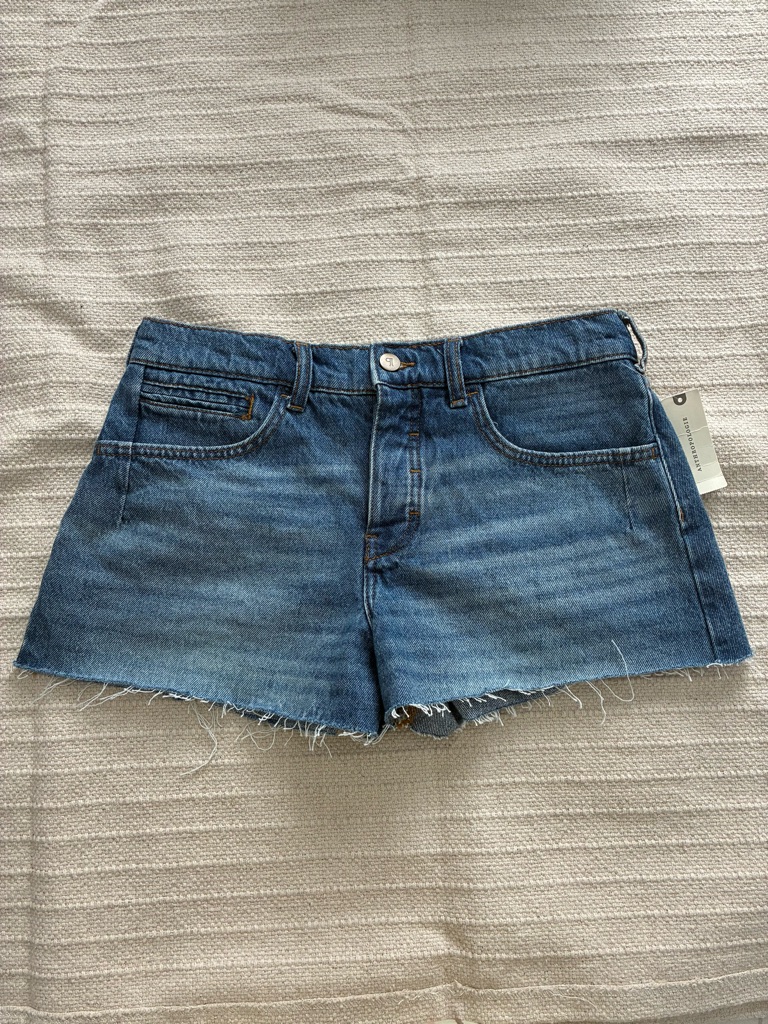 Anthropologie Classic High-Rise Women’s Denim Shorts In Medium Blue